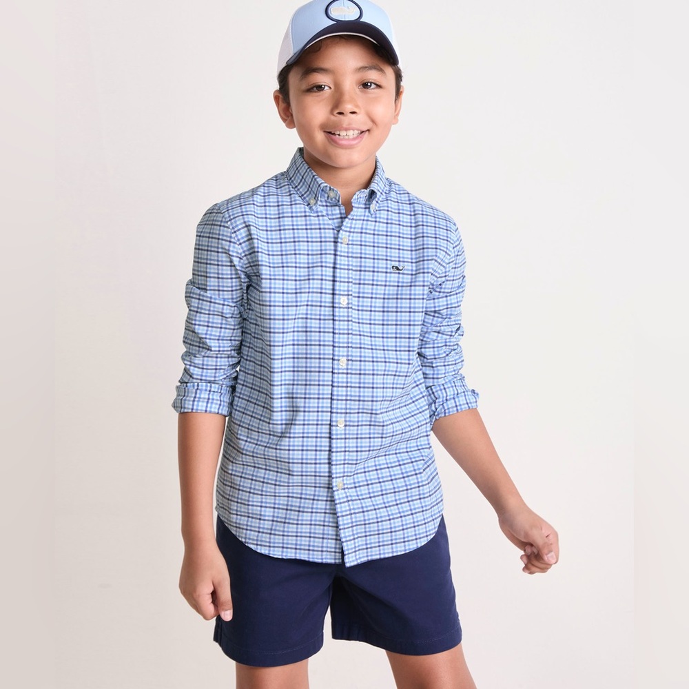 Vineyard Vines Blue and White Plaid Button Down Shirt - Picture 2 of 7